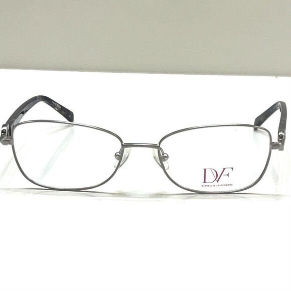 NEW Diane von Furstenberg DVF 8046 046 Matte Silver Eyeglasses Frames 51-16-135 - Picture 2 of 8